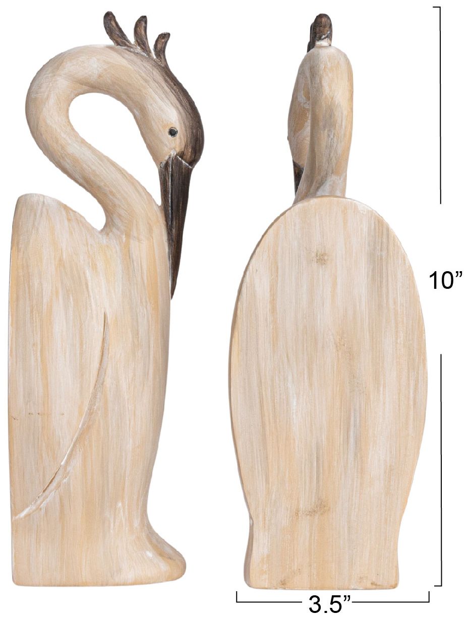 Image 4 Resin Heron Bookends, Cream more views