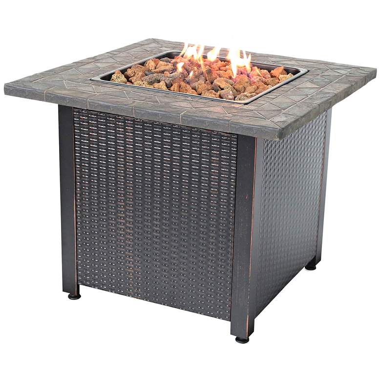 Image 2 Resin Mantel 30 inch Wide LP Gas Fire Pit