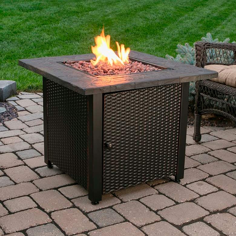 Image 1 Resin Mantel 30" Wide LP Gas Fire Pit