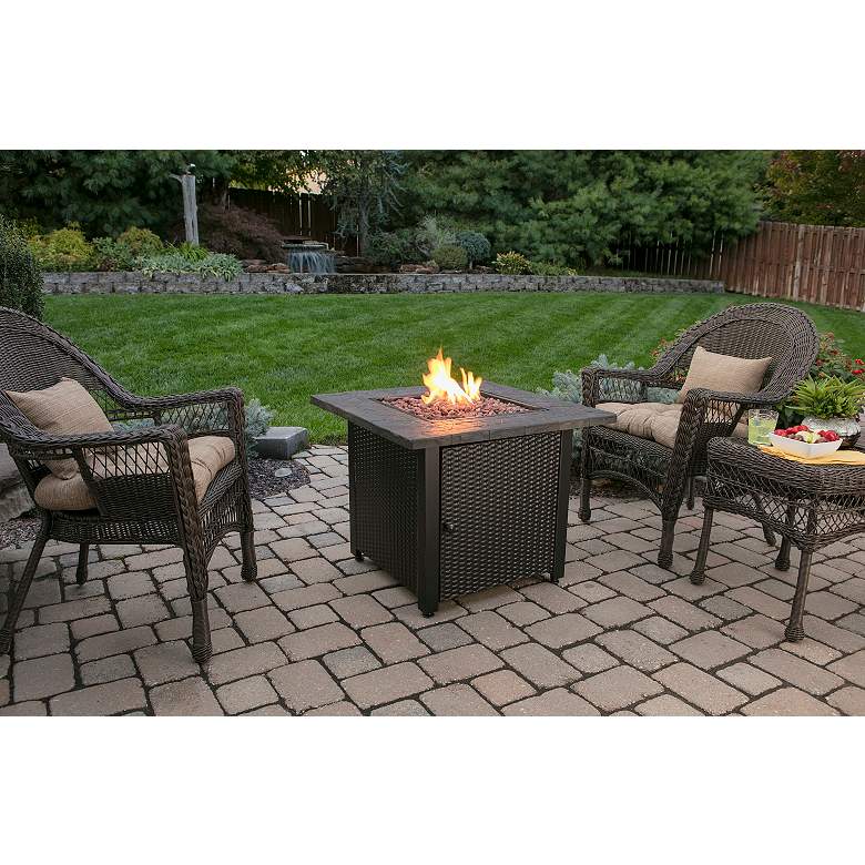 Image 6 Resin Mantel 30" Wide LP Gas Fire Pit more views