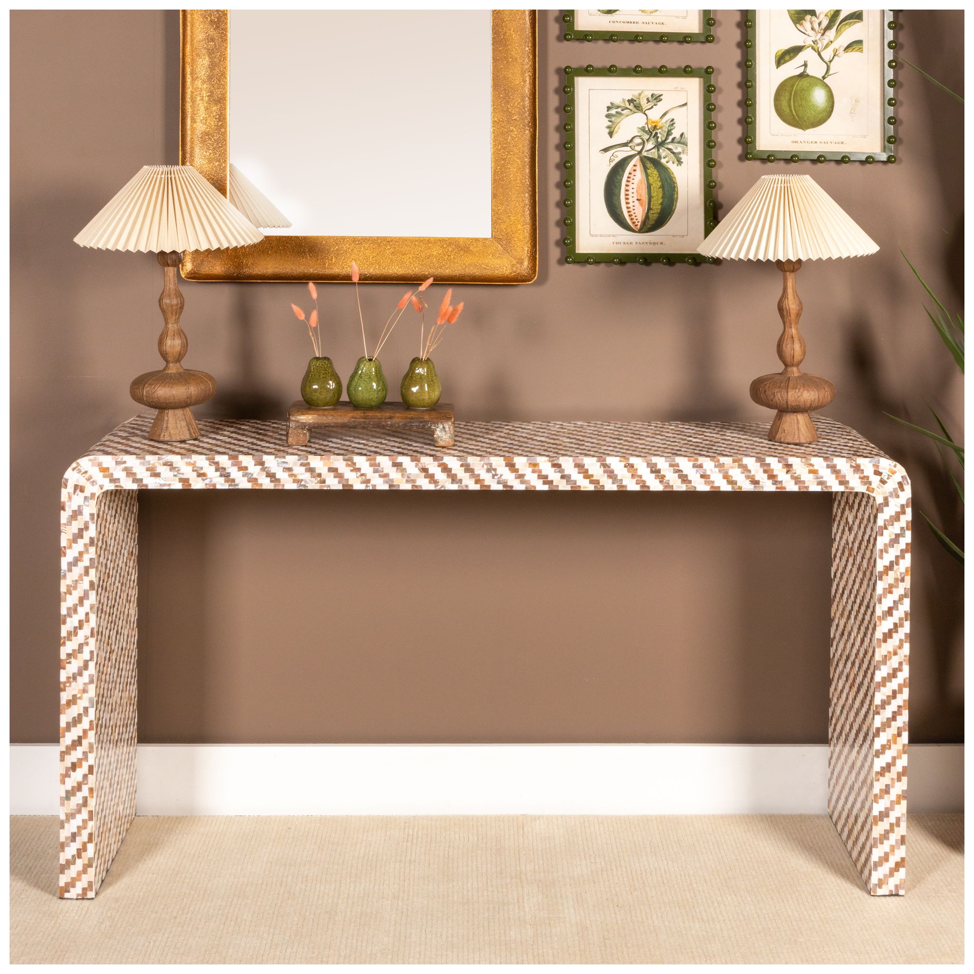 Image 2 Resin Table Lamp with Pleated Shade more views