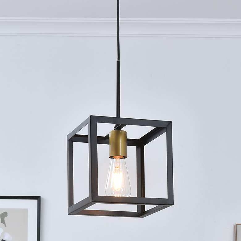 Image 1 Resolute 1 Lt Brass And Black Pendant
