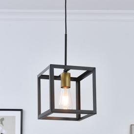 Resolute 1 Lt Brass And Black Pendant Resolute 1 Lt Brass And Black Pendant