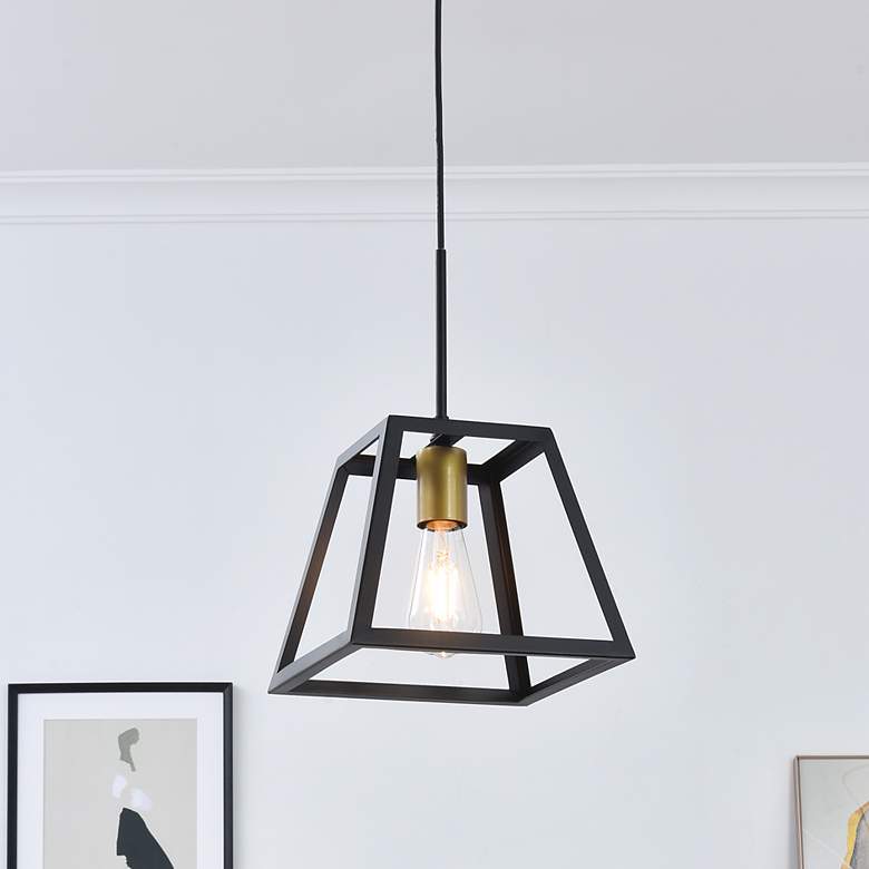 Image 1 Resolute 1 Lt Brass And Black Pendant