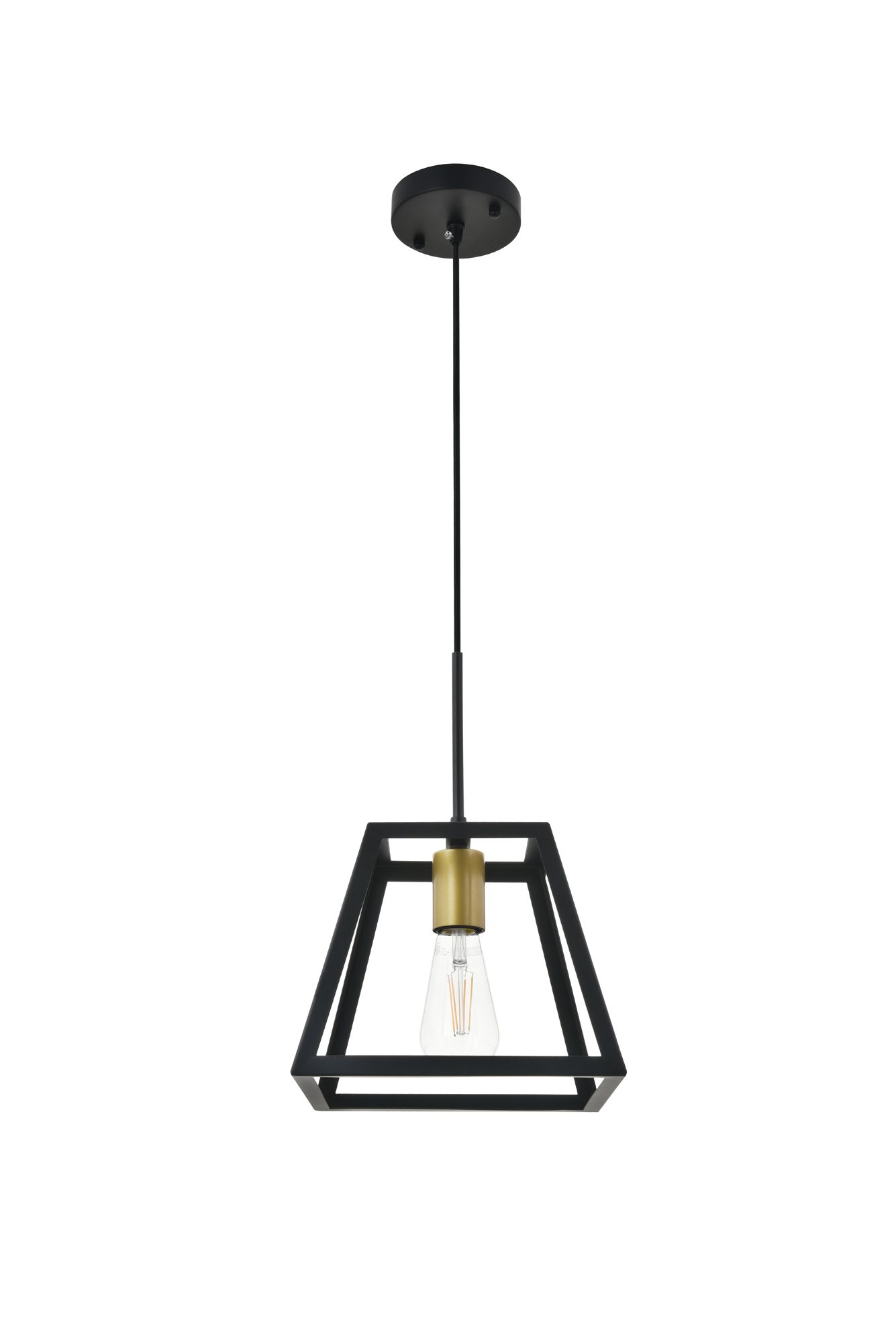 Resolute 1 Lt Brass And Black Pendant
