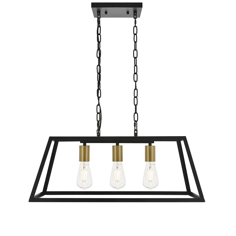 Image 2 Resolute 3 Lt Brass And Black Pendant