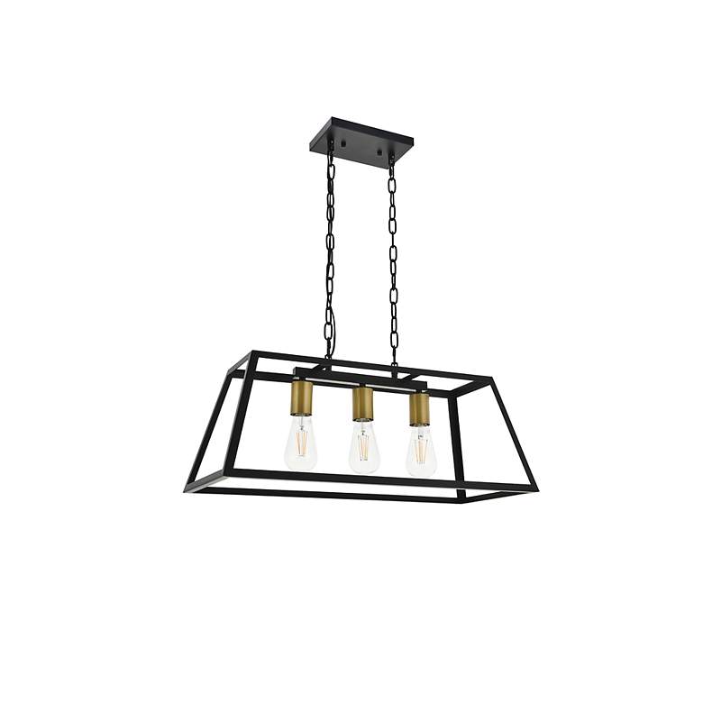 Image 4 Resolute 3 Lt Brass And Black Pendant more views