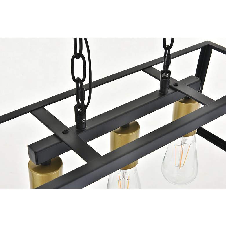 Image 6 Resolute 3 Lt Brass And Black Pendant more views