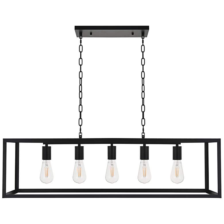 Image 5 Resolute 38 1/4" Wide Black 5-Light Rectangular Pendant more views