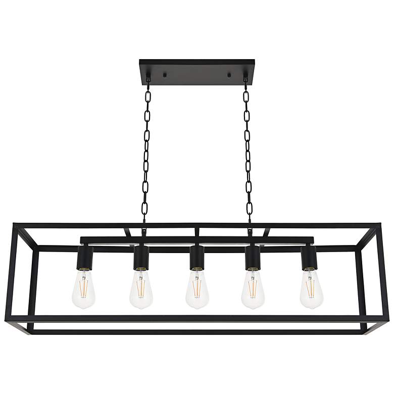 Image 7 Resolute 38 1/4" Wide Black 5-Light Rectangular Pendant more views