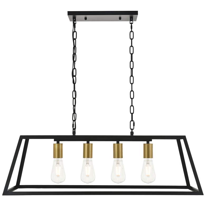 Image 2 Resolute 4 Lt Brass And Black Pendant