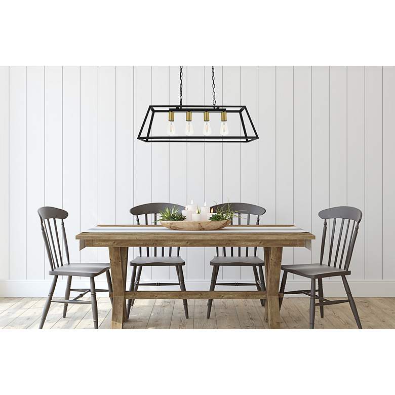 Image 3 Resolute 4 Lt Brass And Black Pendant more views