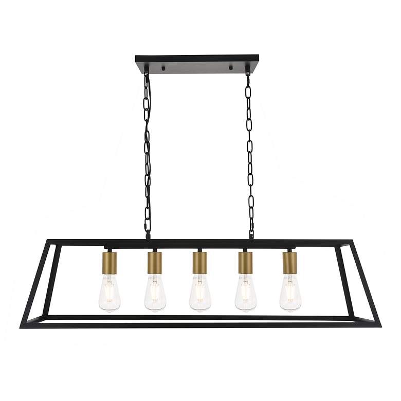 Image 2 Resolute 5 Lt Brass And Black Pendant