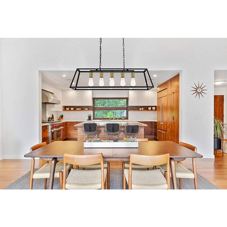 Image 3 Resolute 5 Lt Brass And Black Pendant more views