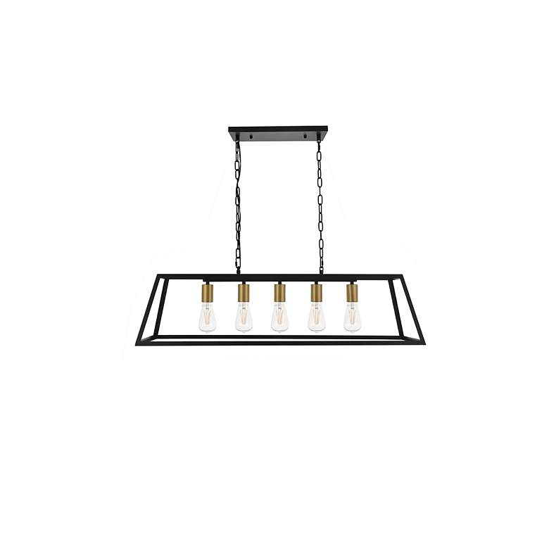 Image 4 Resolute 5 Lt Brass And Black Pendant more views