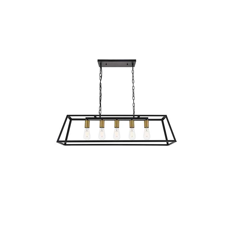 Image 5 Resolute 5 Lt Brass And Black Pendant more views