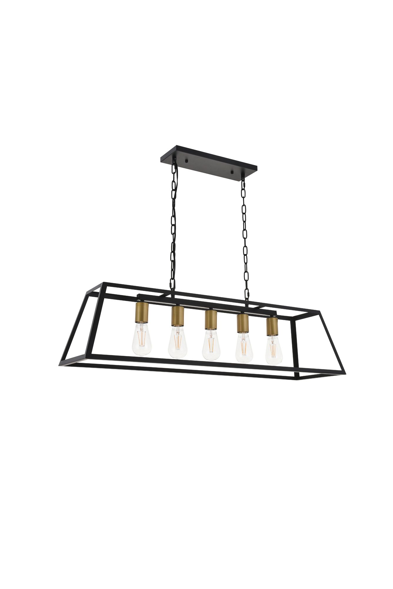 Resolute 5 Lt Brass And Black Pendant