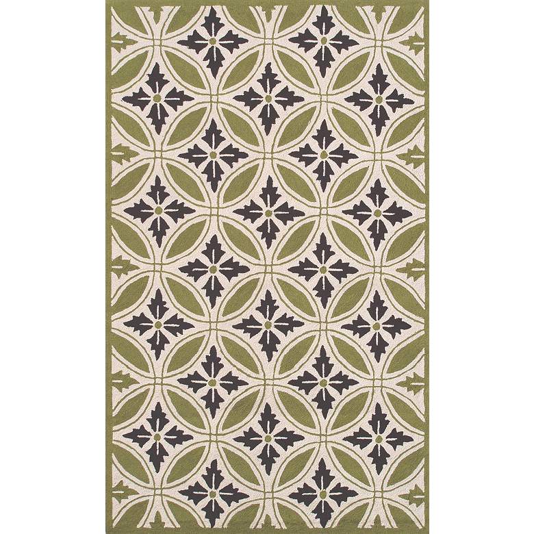 Image 1 Resort Collection Florin Green 5&#39;8 inchx8&#39; Outdoor Area Rug