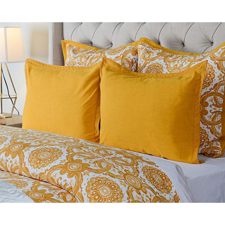 Image 1 Resort Mango Yellow Printed King Pillow Sham