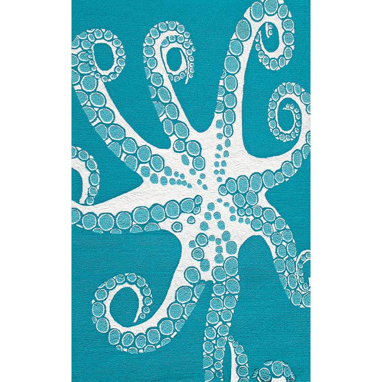 Image 1 Resort Octopus 5&#39;x8&#39; Blue Indoor/Outdoor Area Rug