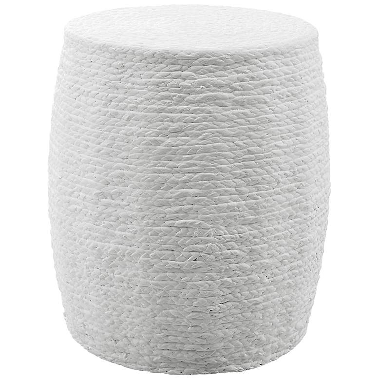 Image 1 Resort White Straw Rope Accent Stool