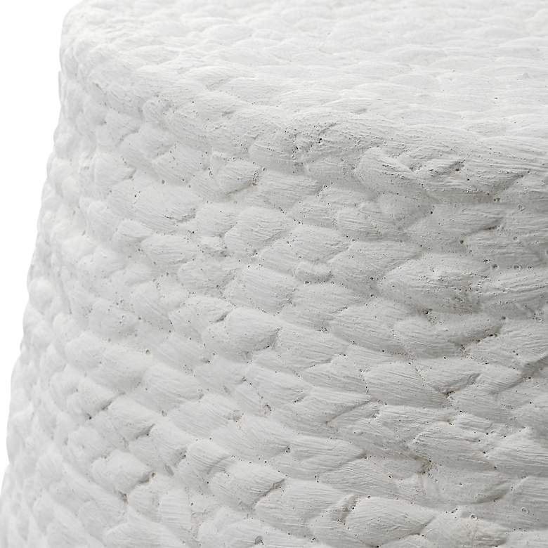 Image 2 Resort White Straw Rope Accent Stool more views