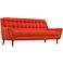 Response 89" Wide Atomic Red Fabric Tufted Sofa