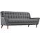 Response 89" Wide Gray Fabric Tufted Sofa