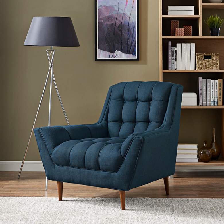 Image 1 Response Azure Fabric Tufted Armchair