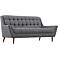 Response Gray Fabric Tufted Loveseat