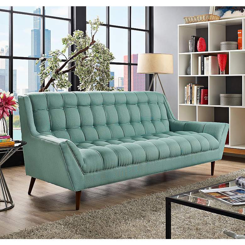 Image 1 Response Laguna 89" Wide Fabric Tufted Sofa