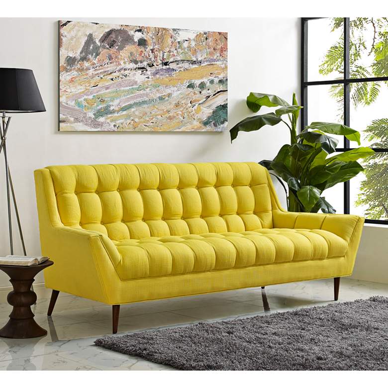 Image 1 Response Sunny 89" Wide Fabric Tufted Sofa