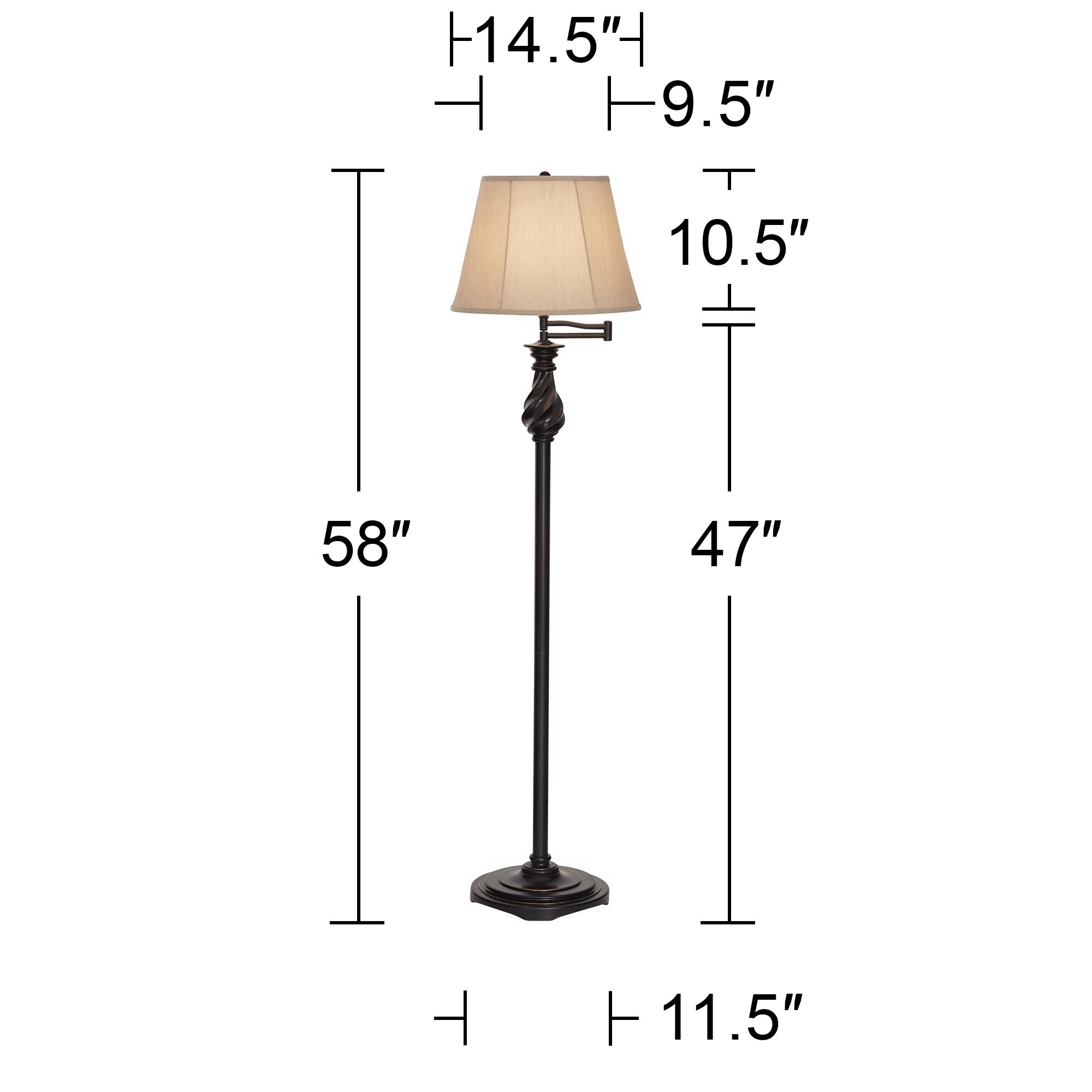 restoration bronze swing arm floor lamp by regency hill