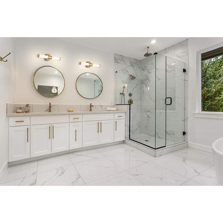 Image 2 Retreat 18" Wide Antique Brushed Brass LED Vanity Bath Light more views
