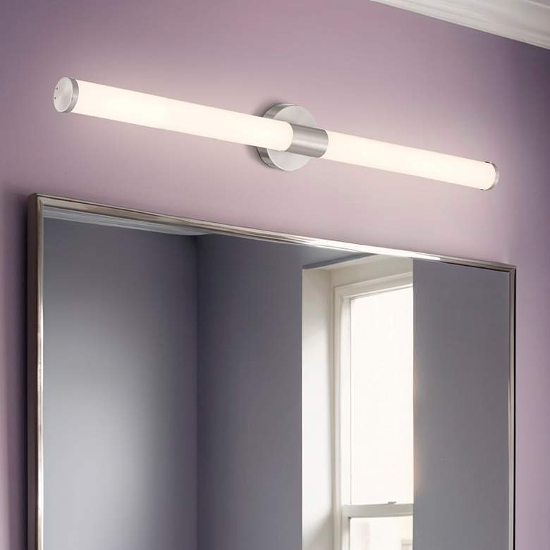 Image 1 Retreat 36" Wide Brushed Steel LED Vanity Bath Light