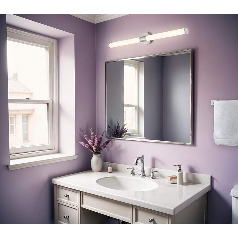 Image 3 Retreat 36" Wide Brushed Steel LED Vanity Bath Light more views