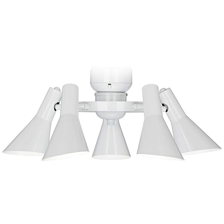 Image 1 Retro 5-Light LED Ceiling Fan Light Kit in White