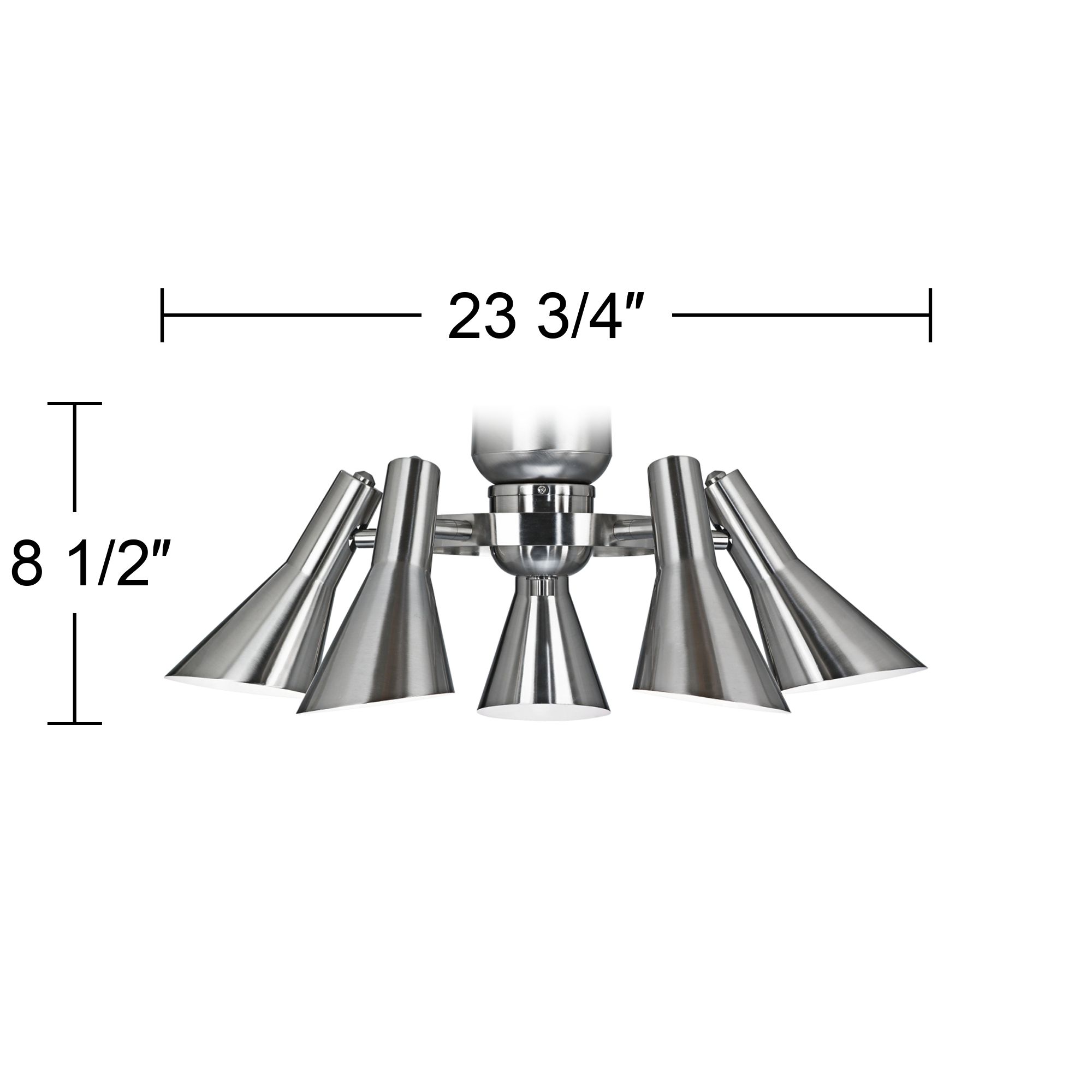 Image 2 Retro Brushed Nickel 5-Light LED Ceiling Fan Light Kit more views