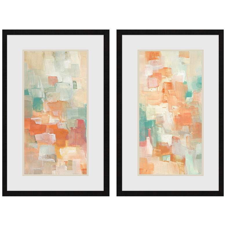 Image 1 Retro City Panel 20"W x 32"H Framed Art Set of 2