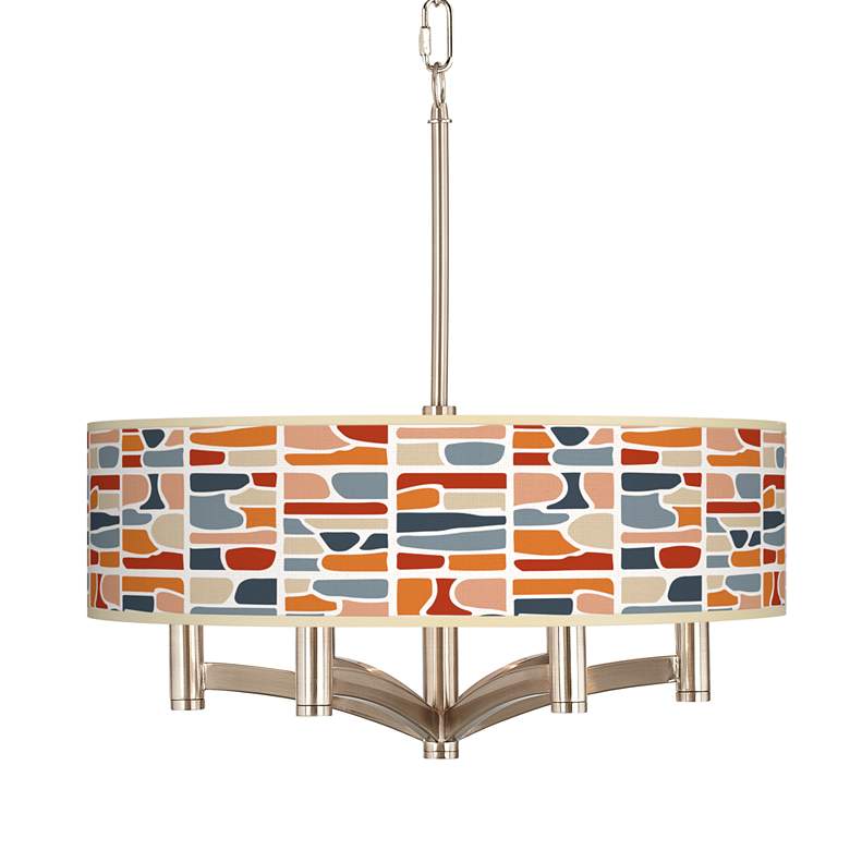 Image 1 Retro Cobblestones Ava 6-Light Nickel Pendant Chandelier