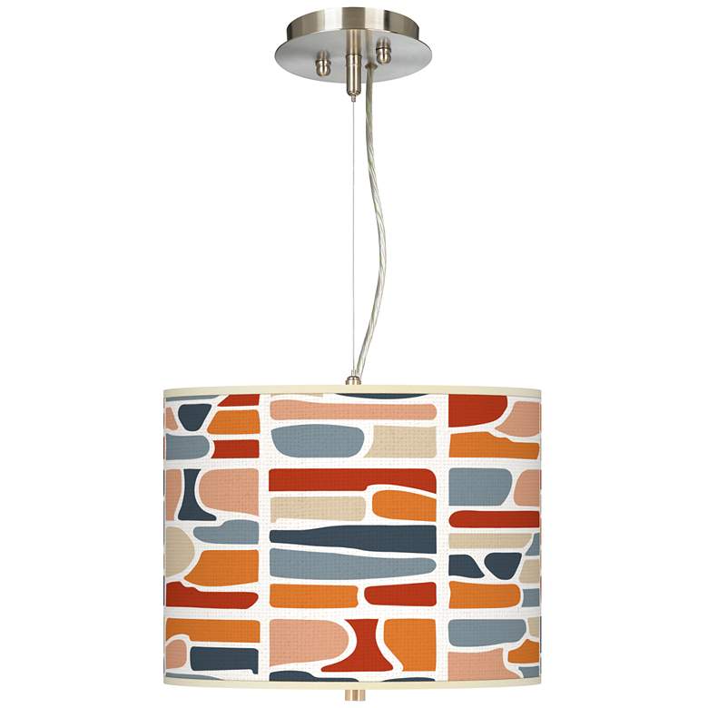 Image 1 Retro Cobblestones Giclee 13 1/2" Wide Pendant Chandelier