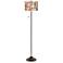 Retro Cobblestones Giclee Glow Bronze Club Floor Lamp