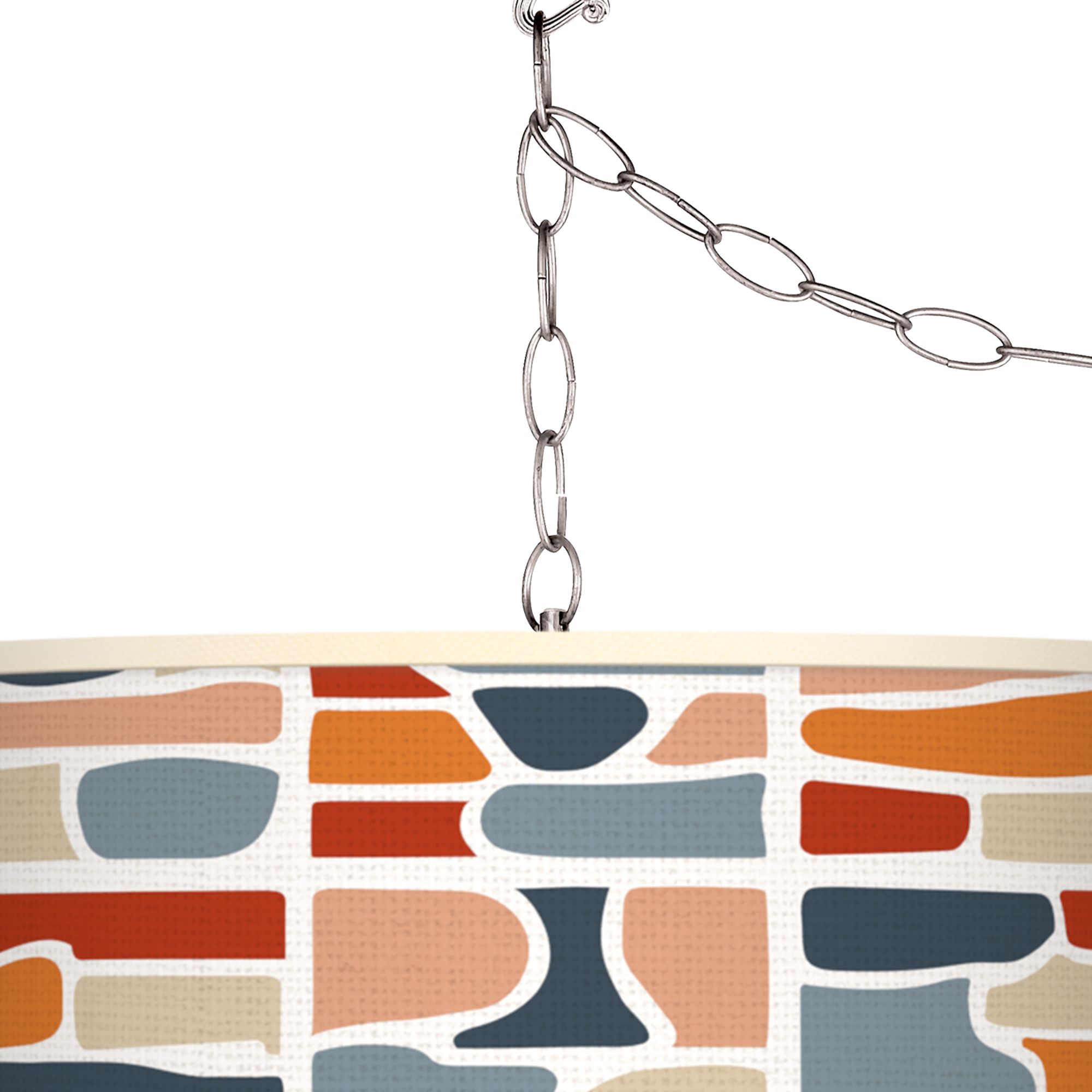 Image 2 Retro Cobblestones Giclee Glow Plug-In Swag Pendant more views