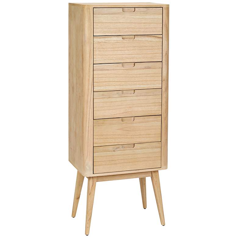 Image 1 Retro Collection Light Natural Wood 6-Drawer Chest