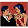 Retro Couple Drinking Champagne 24" Wide Canvas Wall Art