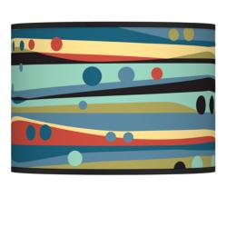 Retro Dots and Waves Giclee Glow Shade 13.5x13.5x10 (Spider)