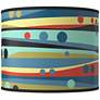 1_Retro Dots & Waves Giclee Round Drum Lamp Shade 14x14x11 (Spider)