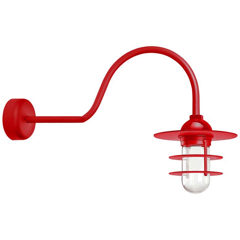 Image 1 Retro Industrial 21 inch High Red Outdoor Wall Light