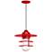 Retro Industrial 9" High Red Outdoor Hanging Light