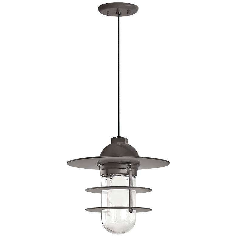 Image 1 Retro Industrial 9"H Textured Bronze Outdoor Hanging Light